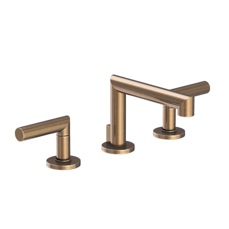 Elegant Antique Brass Widespread Lavatory Faucet with Lever Handles
