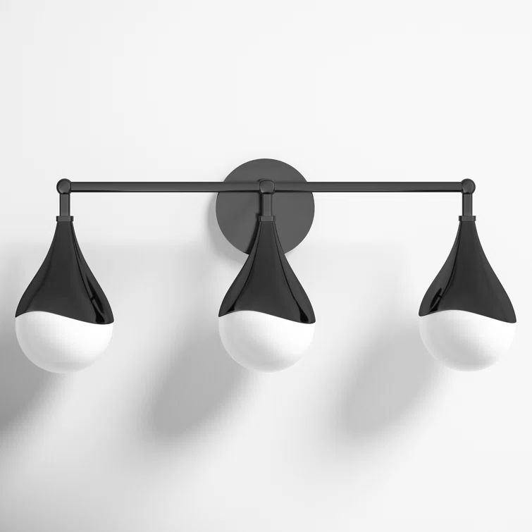 Ariana Old Bronze 3-Light LED Bath Bracket with Opal Glossy Glass