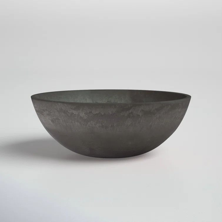 Eco-Friendly Dark Charcoal 12" Round Garden Bowl Planter