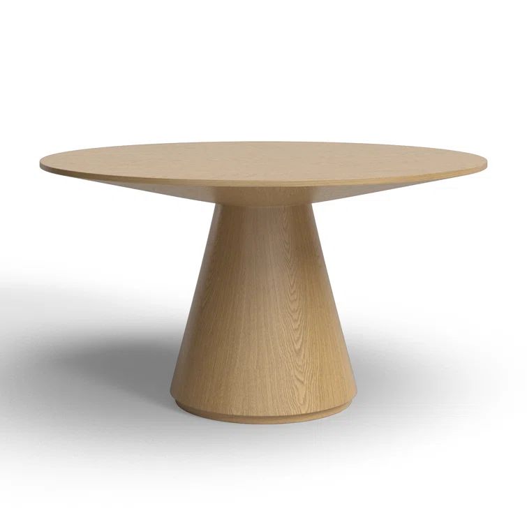 Oak Round Pedestal Dining Table with Gloss Finish