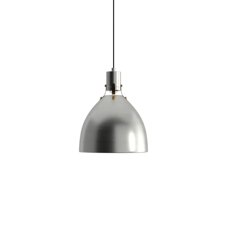 Satin Nickel Single Light LED Indoor/Outdoor Bowl Pendant