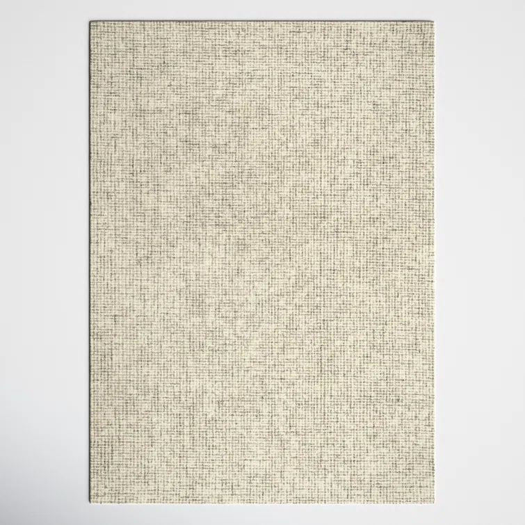 Hand-Tufted Beige Wool Rectangular Area Rug 12' x 15'