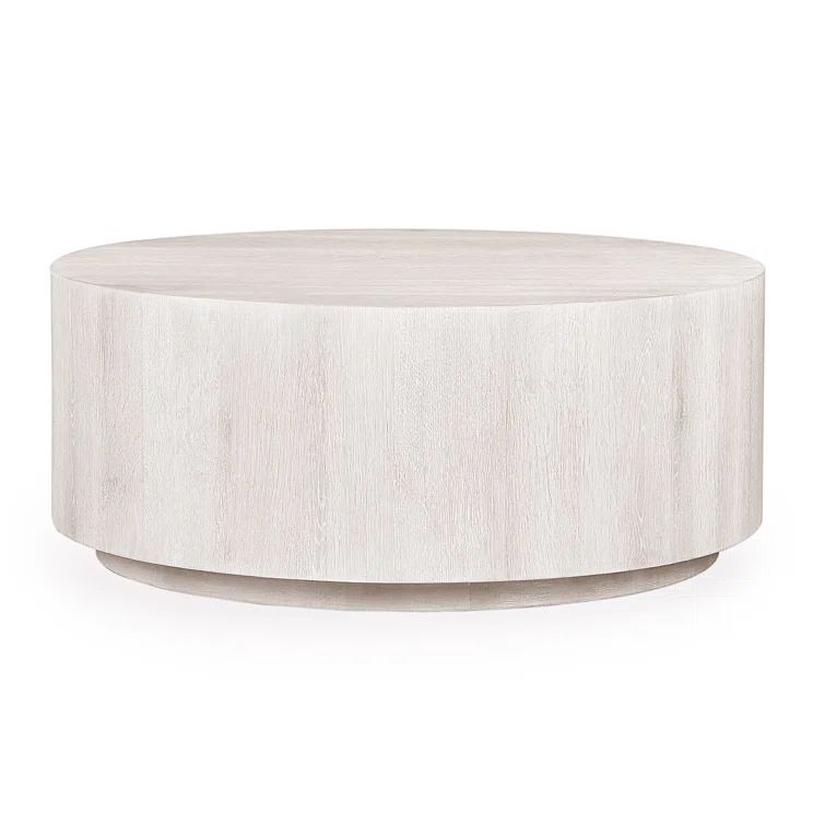 Layne 42" Round White Wash Oak Coffee Table
