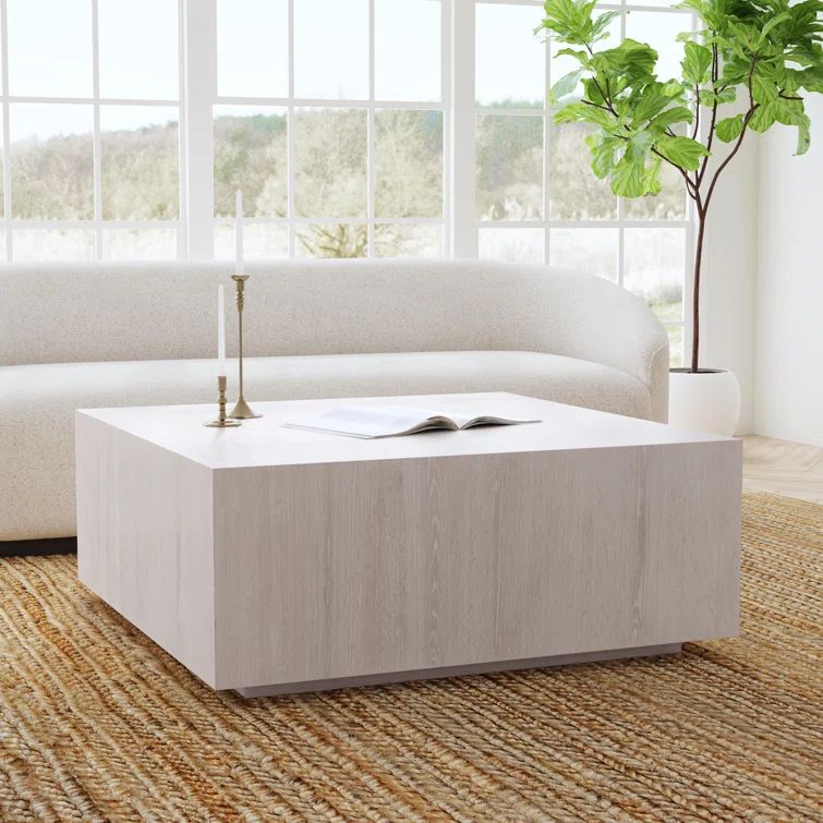 Layne 42" White Wash Oak Square Coffee Table