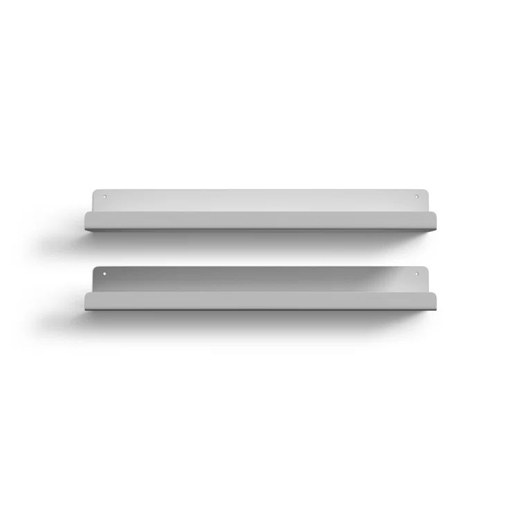 White Metal Floating Wall Shelves Set of 2