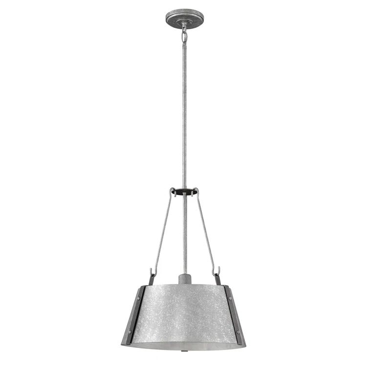 Cartwright Galvanized Drum Pendant with Adjustable Height