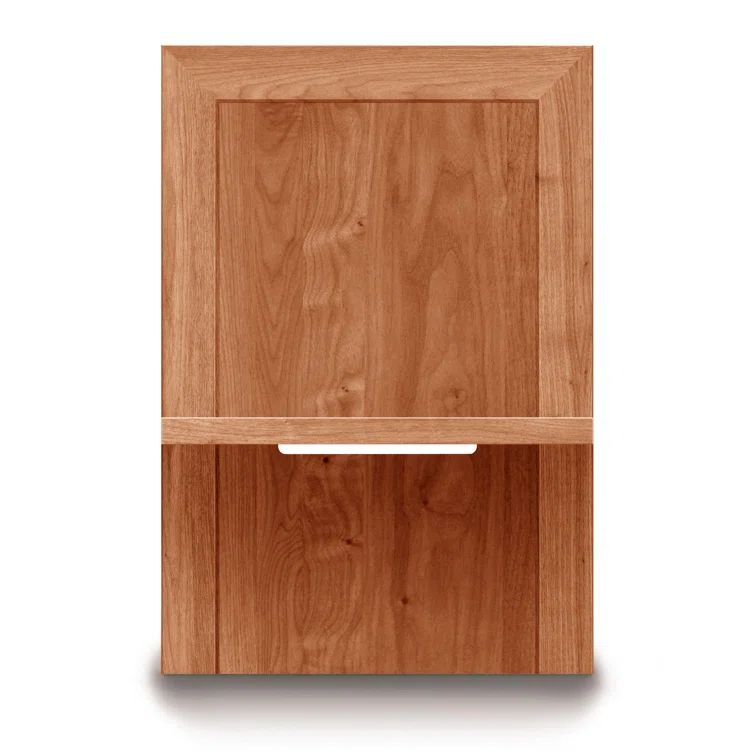 Moduluxe Weathered Steel Solid Wood Nightstand with Floating Shelf