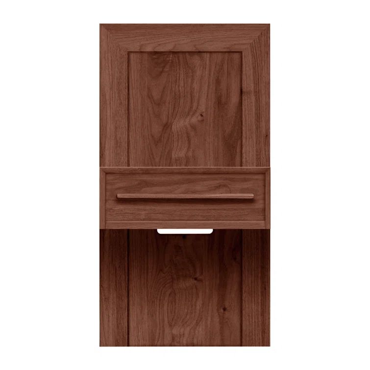 Natural Walnut Solid Wood 1-Drawer Nightstand with VOC-Free Finish