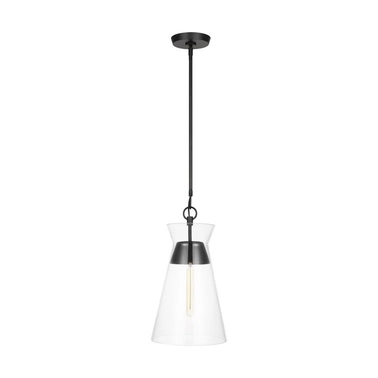 Aged Iron and Clear Glass 1-Light Pendant