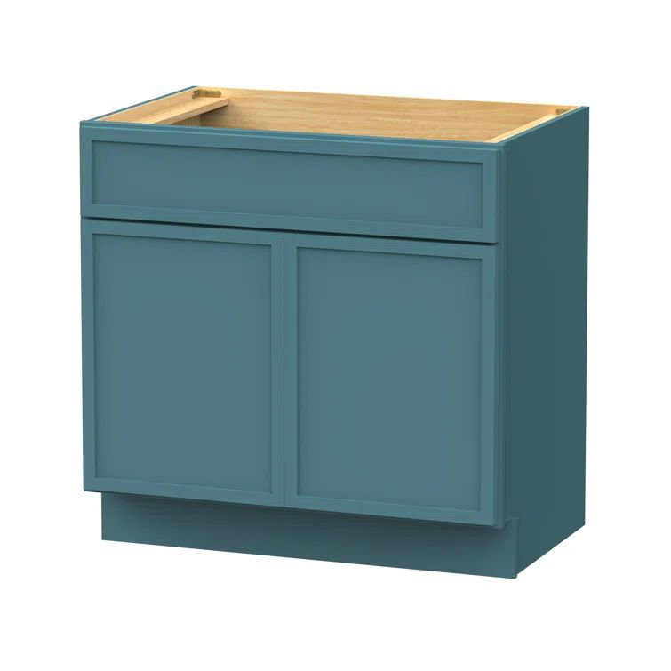 Sea Green Birch Plywood Freestanding Single Base Storage Cabinet
