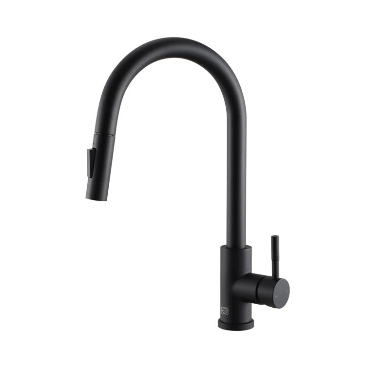 Matte Black Stainless Steel Touch Sensor Gooseneck Kitchen Faucet