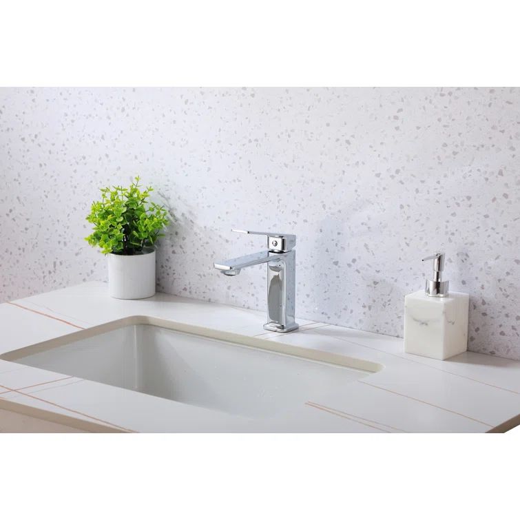 Lena Chrome Single-Handle Bathroom Faucet with Ceramic Valve