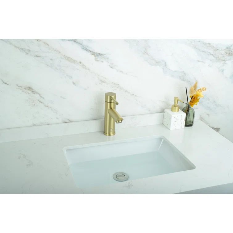 Brushed Gold Stainless Steel Single-Handle Bathroom Faucet