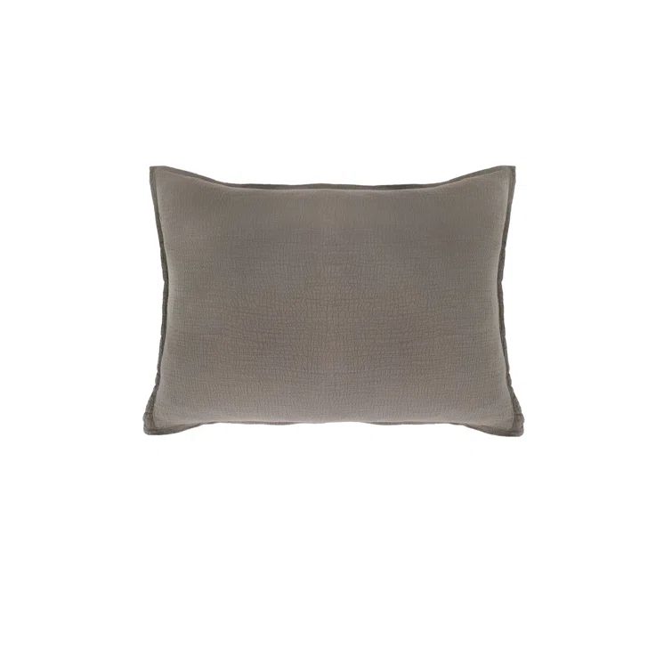 Taupe Greige Cotton Rectangular Throw Pillow