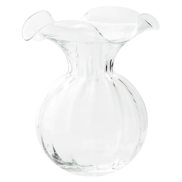 Elegant Clear Glass Fluted Vase for Bouquets