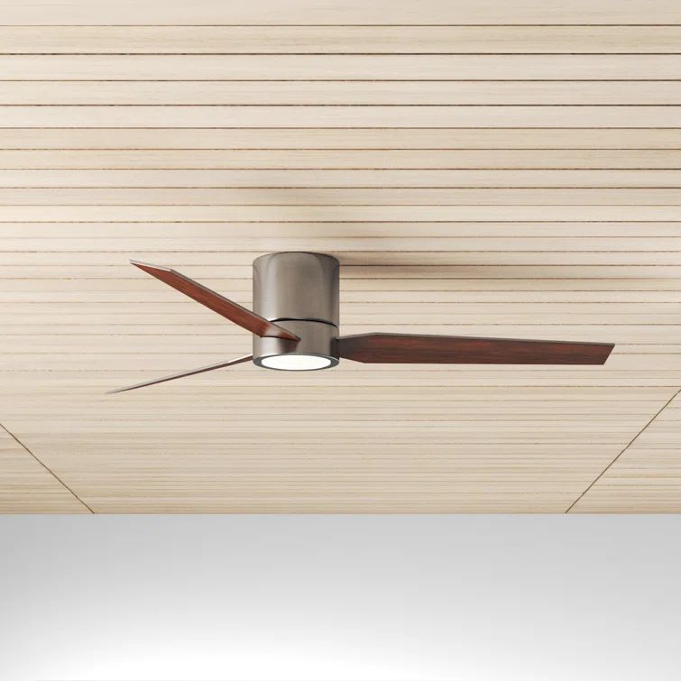 Braden 56" Brushed Nickel 3-Blade Ceiling Fan with LED Light