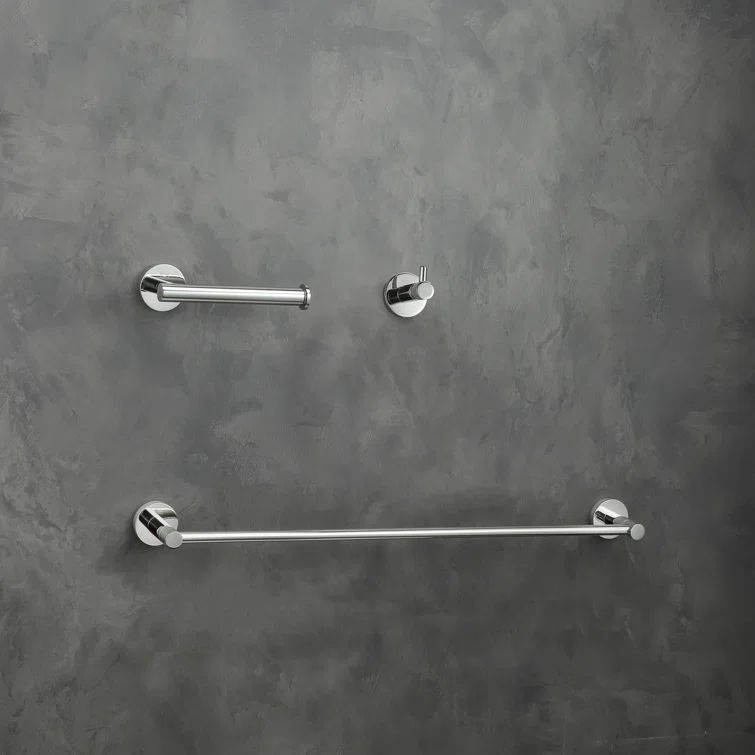 Freya Chrome 3-Piece Stainless Steel Bathroom Hardware Set