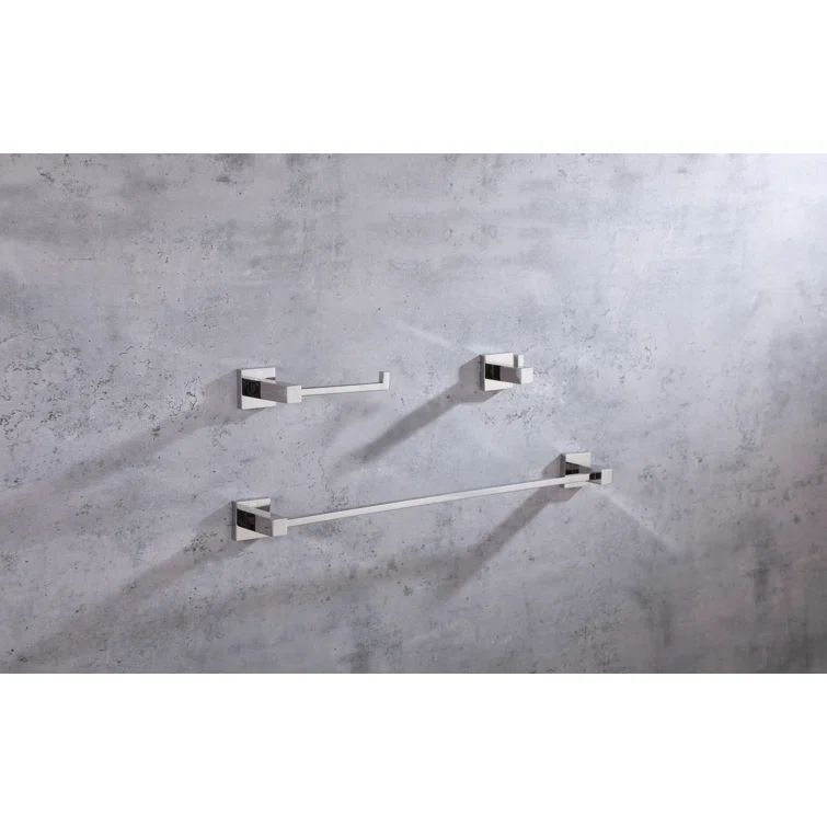 Chrome Stainless Steel 3-Piece Bathroom Hardware Set