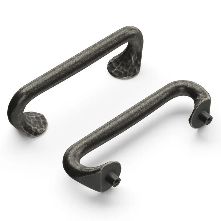 Windover Antique Black Rustic Bar Cabinet Handles, 3"