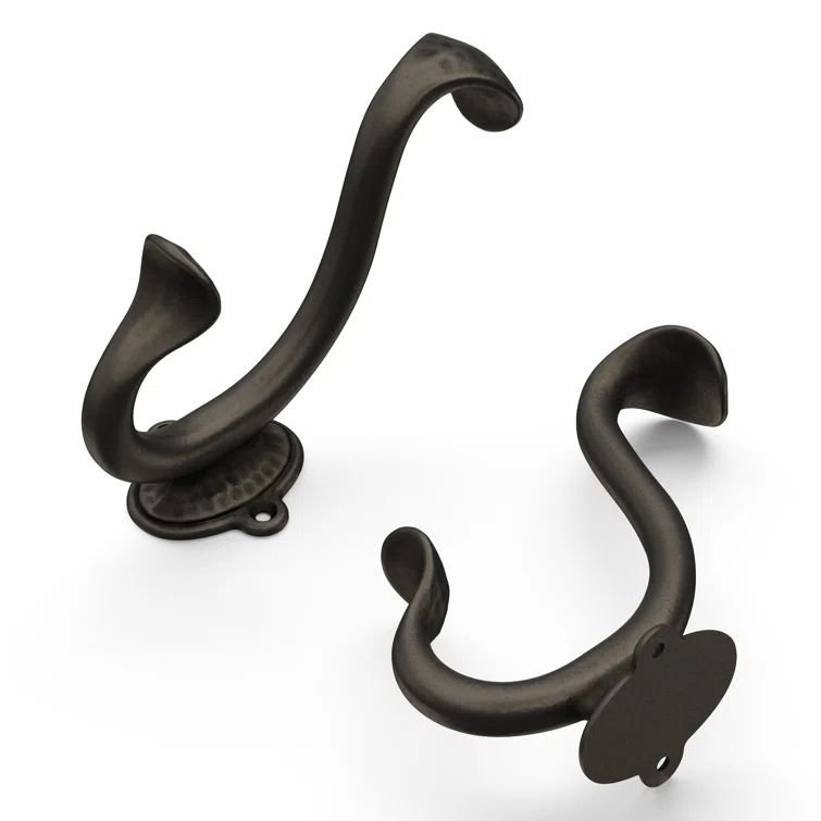 Distressed Bronze Traditional Wall Mount Double Hook