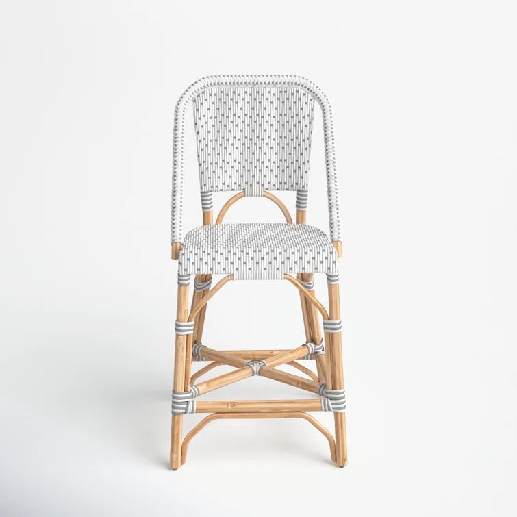 Solstice White & Grey Rattan Swivel Counter Stool