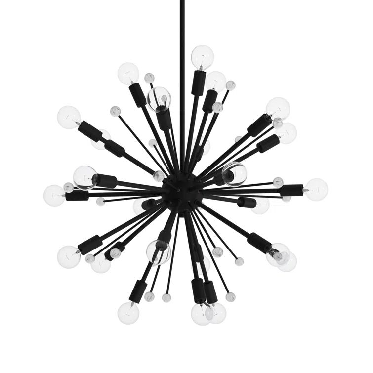 Galea 72'' Classic Bronze Sputnik Style Chandelier with Glass Baubles