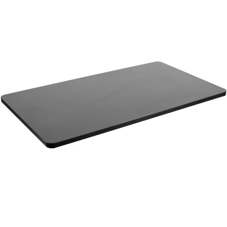 Sleek Black 43"x24" Universal Sit-Stand Desk Top