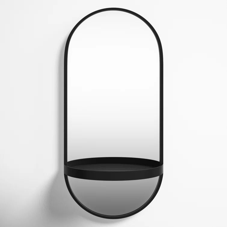 Lumi Metal Flat Mirror with Shelves