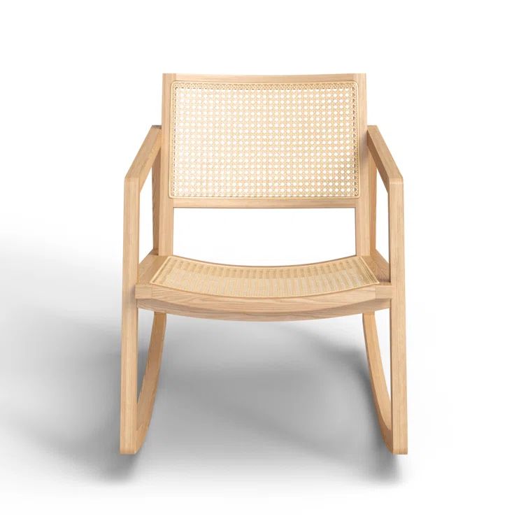 Coastal Comfort Natural Rattan 23" Glider Rocking Chair