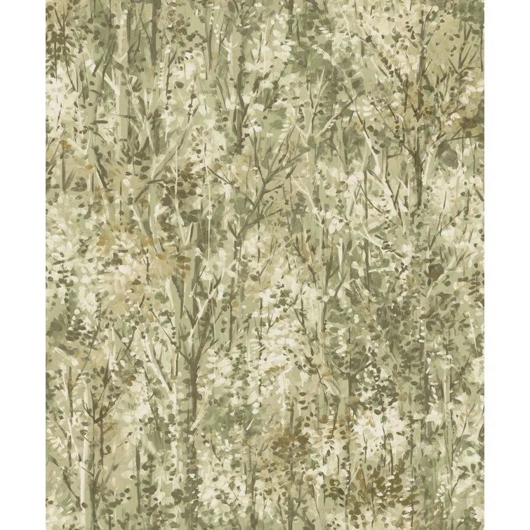 Green Textured Tropical Forest Non-Pasted Wallpaper Roll