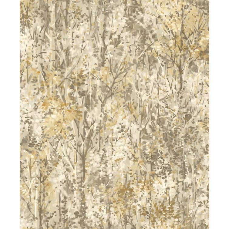 Textured Matte Orange and Beige Forest Wallpaper