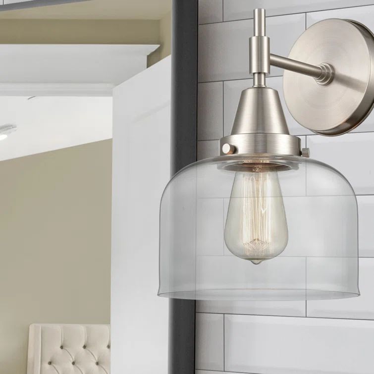 Modern 11'' Nickel Dimmable Vanity Sconce with Industrial Style
