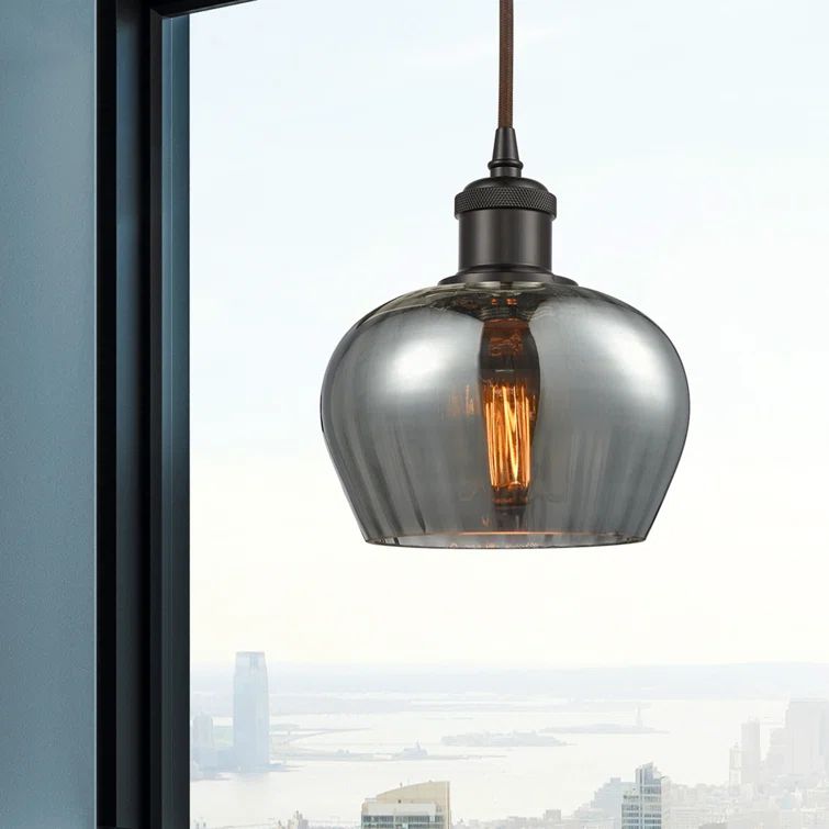 Ballston Fenton Mini Pendant Light in Satin Nickel and Bronze