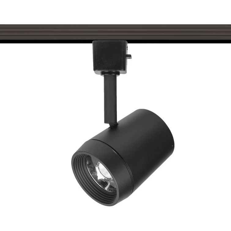 Black Adjustable LED Track Head with Die-Cast Aluminum Construction