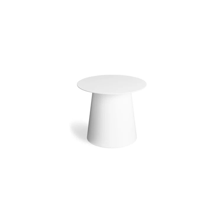 White Metal 12" H Circular Side Table