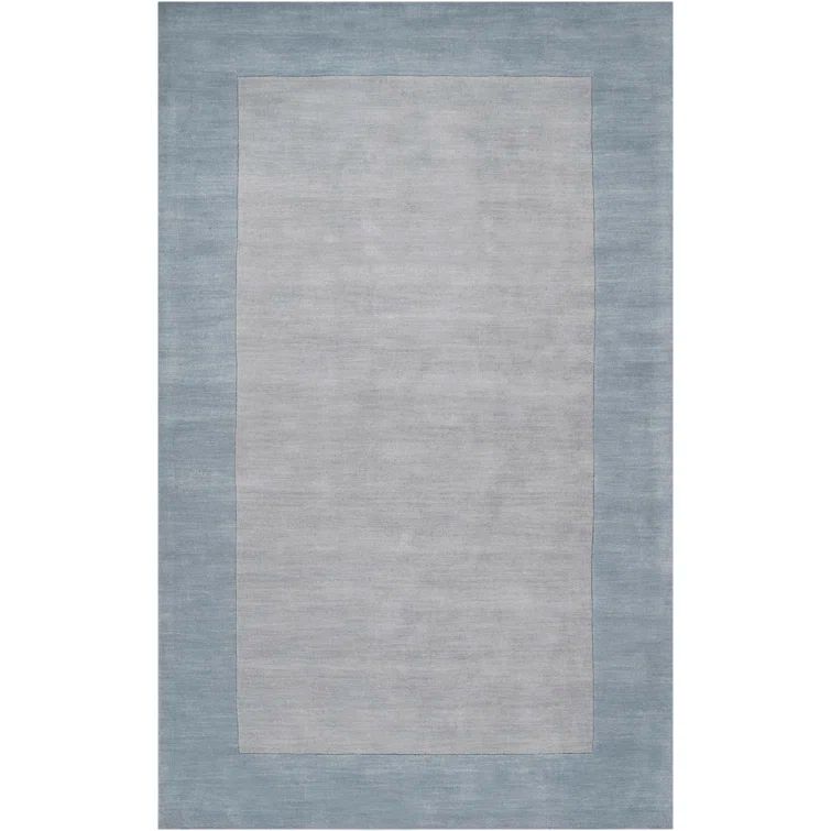 Gray Handmade Wool Reversible Rectangular Area Rug 8' x 11'