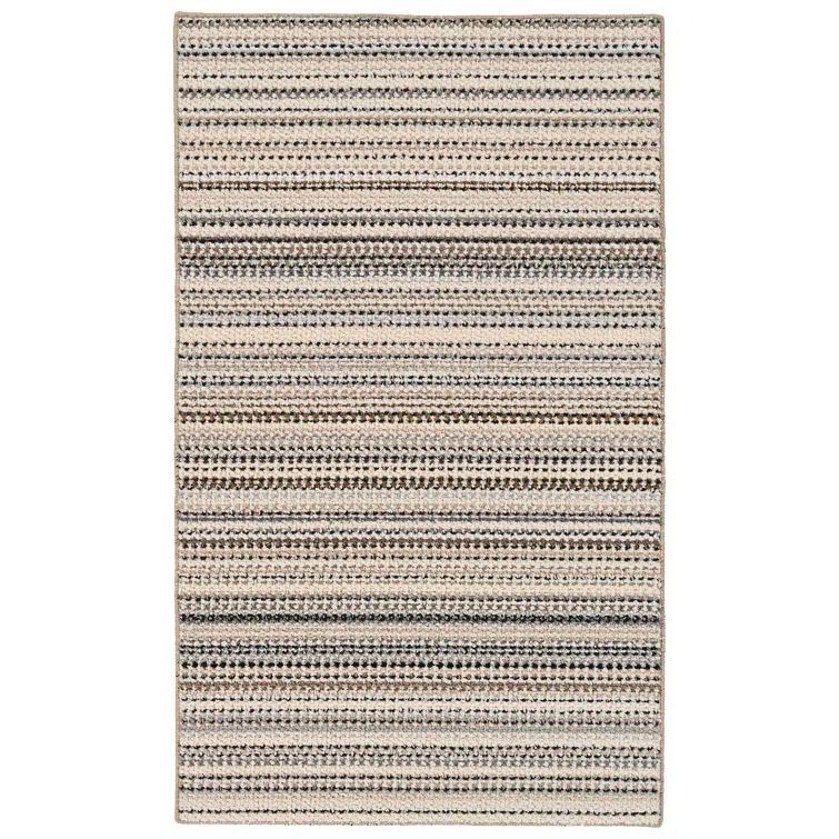 Carnival Earthtone Stripe Tufted 3' x 5' Synthetic Area Rug