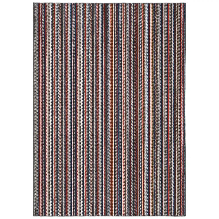 Carnival Stripe Tufted Synthetic 5' x 7' Area Rug