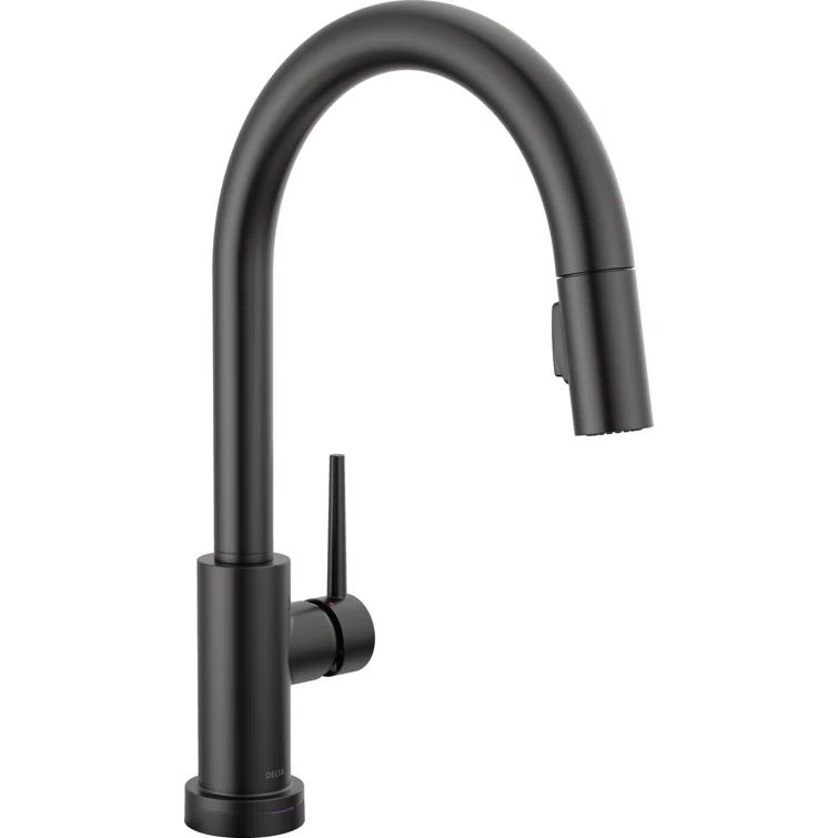 Matte Black Stainless Steel Pull-Down Kitchen Faucet with Touch Control