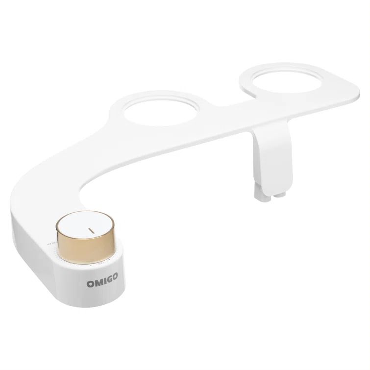 Omigo Element White and Gold Non-Electric Bidet Attachment