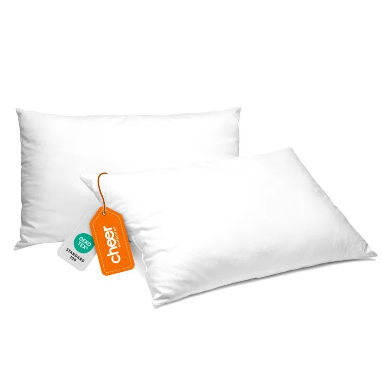 White Rectangular Microfiber Throw Pillow Set