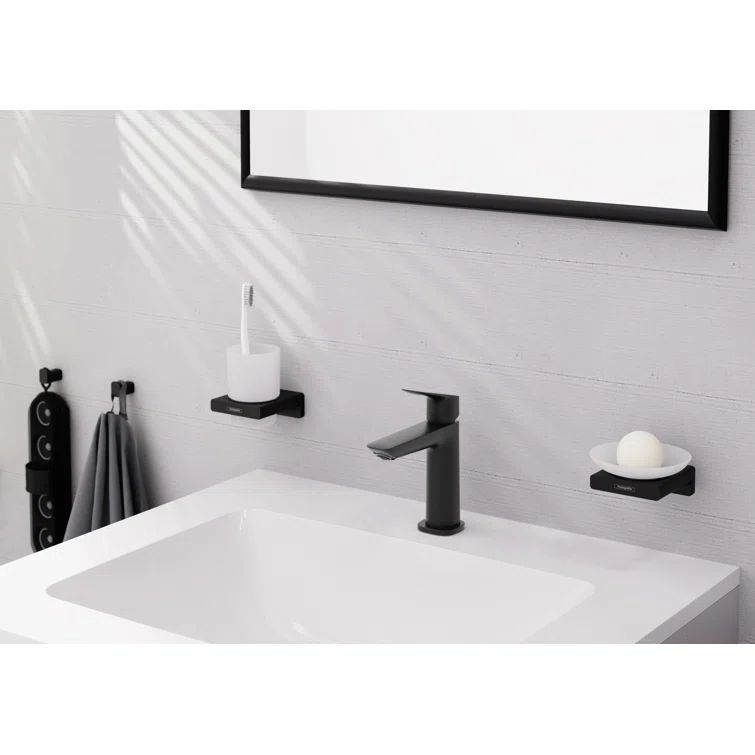 Matte Black Single-Hole Bathroom Faucet with Ergonomic Handle