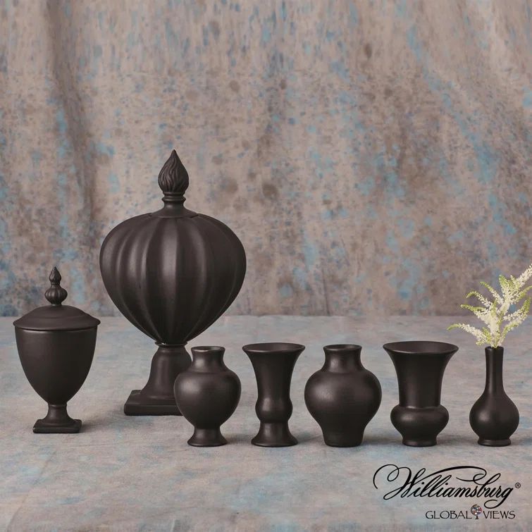 Beaufort Novelty Matte Black Ceramic Decorative Urn