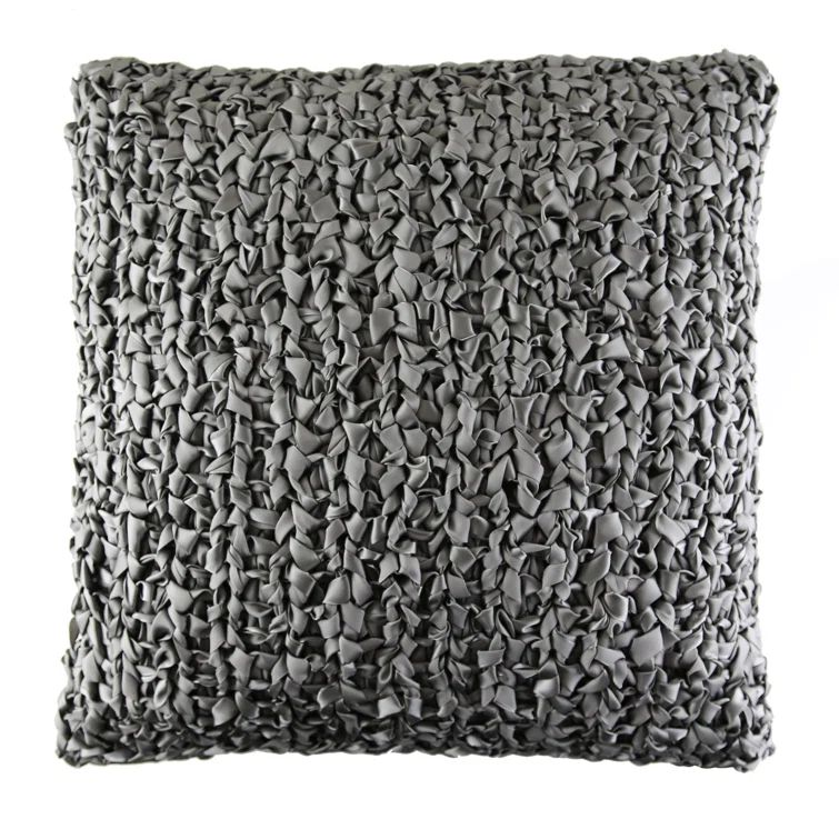 20"x20" Dark Grey Ribbon Knit Square Throw Pillow Set