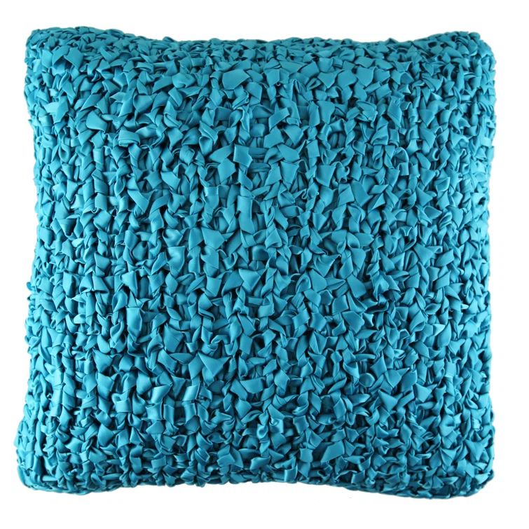 Turquoise Ribbon Knit Square Throw Pillow Set 20"x20"