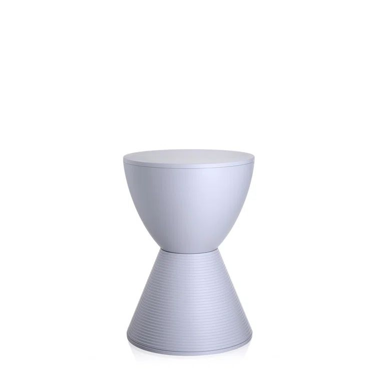 Starck-Inspired Lavender Grey Polypropylene Outdoor Stool
