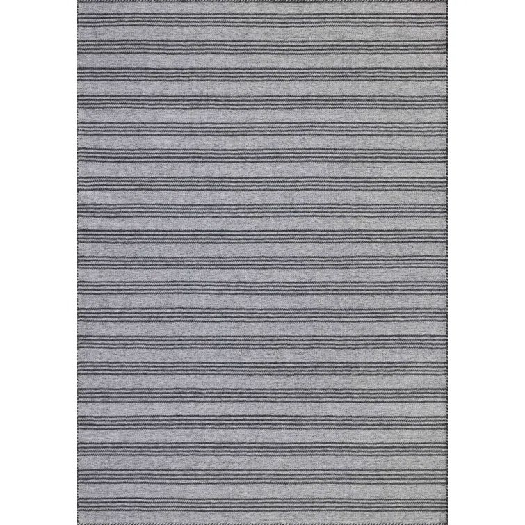Dove Charcoal Gray Synthetic Flat Woven Reversible Area Rug 9'3" x 13'