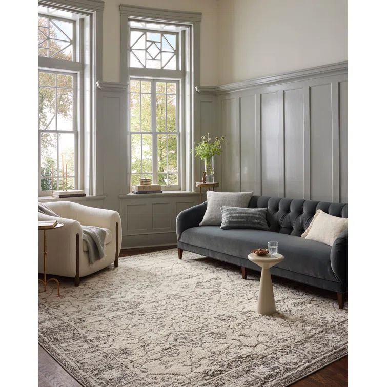 Gigi Ivory and Stone 2'7" x 4' Synthetic Area Rug