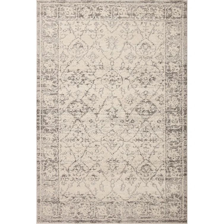 Ivory Stone Synthetic Rectangular Easy Care Area Rug 9'2" x 13'