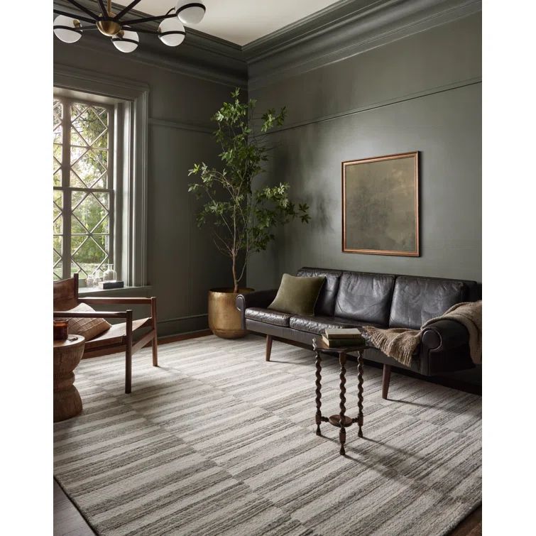Ivory and Stone Hand-Tufted Wool 9x13 Area Rug